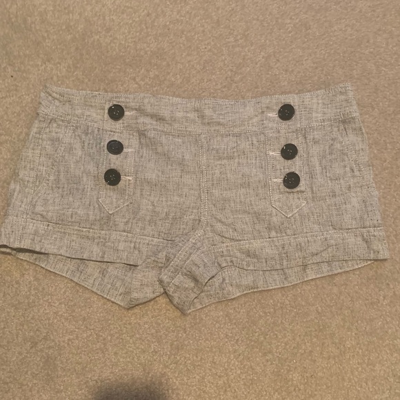 Express Double Breasted Cuffed Sailor Shorts Black and Grey - Picture 2 of 4